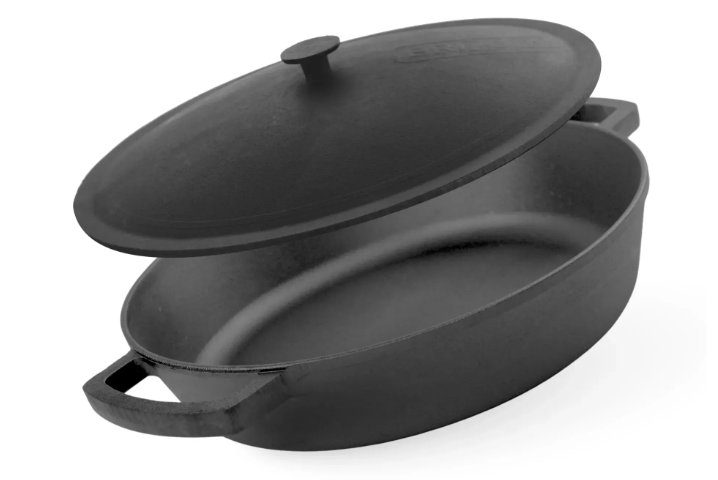 Сковорода-жаровня чугунная Brizoll monolith с чугунной крышкой 360х80 мм (M3680U-1)