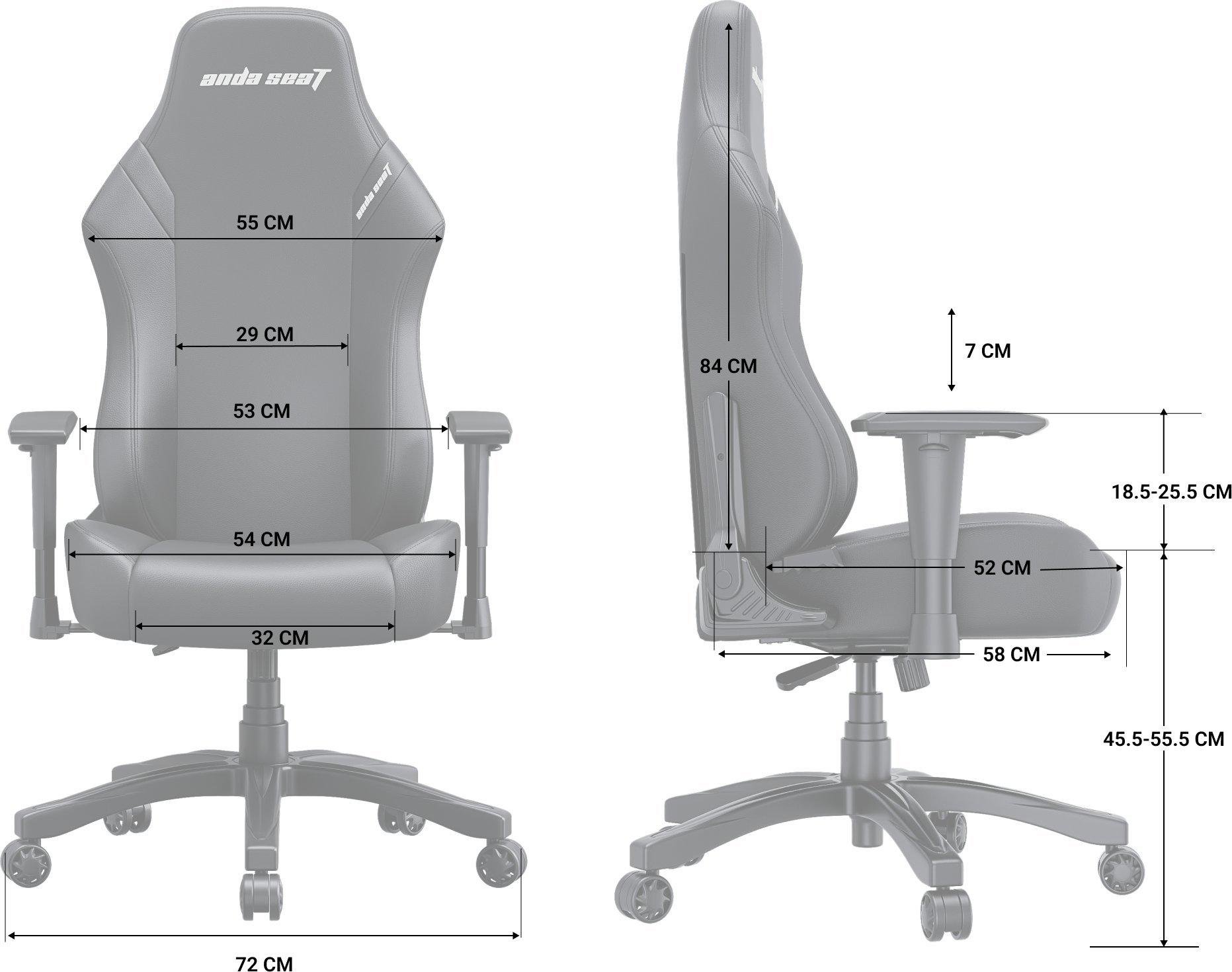 Крісло комп'ютерне для геймера Anda Seat Luna L Grey Fabric (AD18-44-G-F) - фото 10 Крісло комп'ютерне для геймера Anda Seat Luna L Grey Fabric (AD18-44-G-F) - фото 10