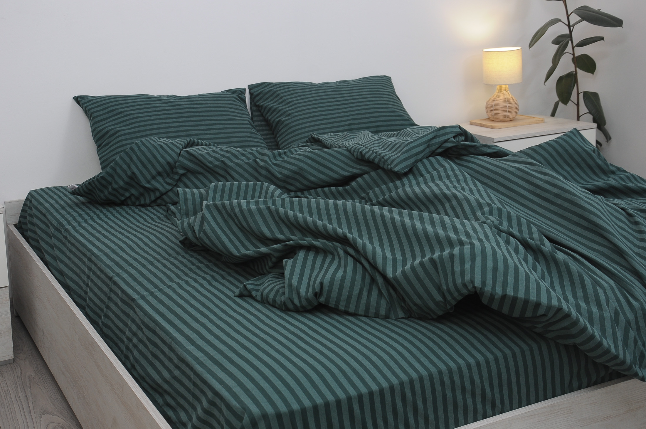 Комплект постельного белья полуторный Amore GLux-10057 бязь Изумрудный (KPB-A1,5-Glux-10057(50x70)_) - фото 1