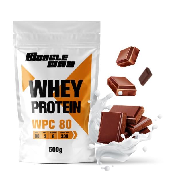 Протеин сывороточный MuscleWay КСБ 80% Молочный шоколад 500 г на 13 порций (21-125-ksb80-mw-rs500.msh)