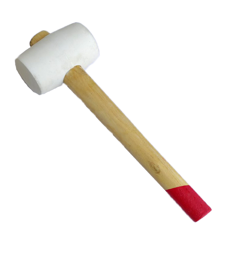 Киянка резиновая с деревянной ручкой белая резина 350 г (52091)