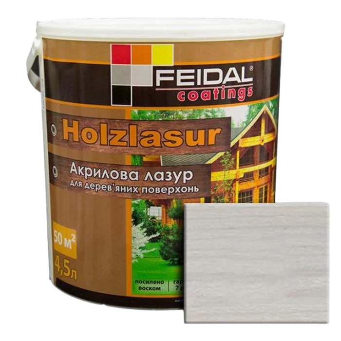 Лазур акриловая Feidal Holzlasur 4,5 л Белый (1886455898) - фото 1 Лазур акриловая Feidal Holzlasur 4,5 л Белый (1886455898) - фото 1