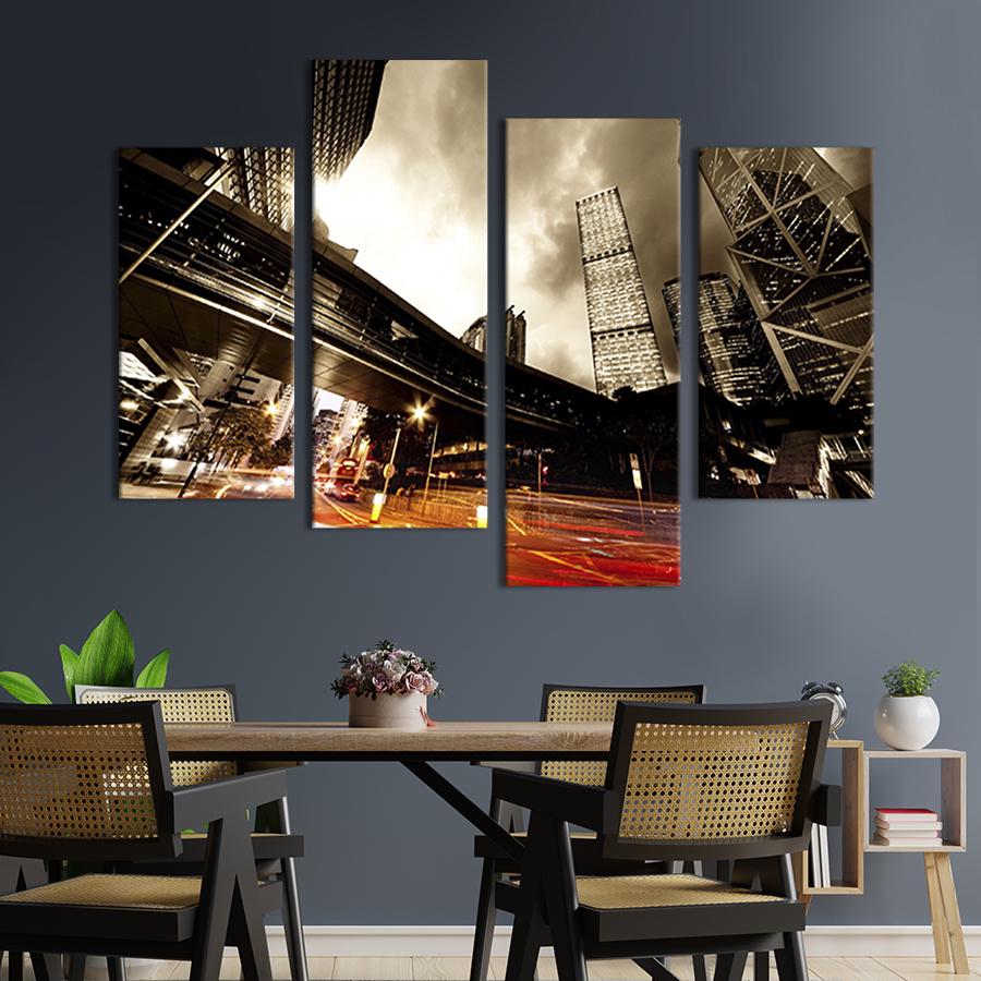 Картина модульная из 4 частей Жизнь в мегаполисе XL 149x106 см (319-42)