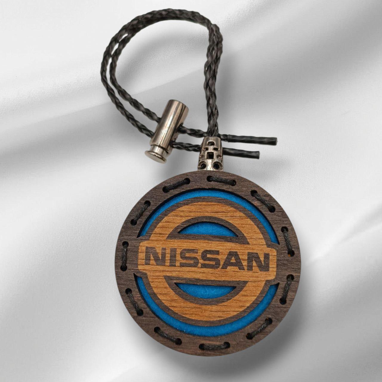 Ароматизатор для авто Nissan из дерева/войлока и аромапарфюм 10 мл Сине-желтый (27083413)