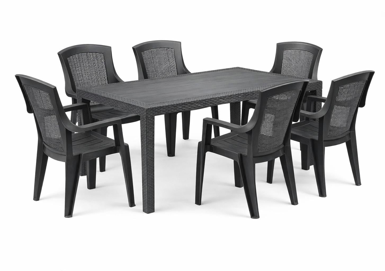 Набор Progarden Prince и 6 кресел Trama Антрацит (4167)