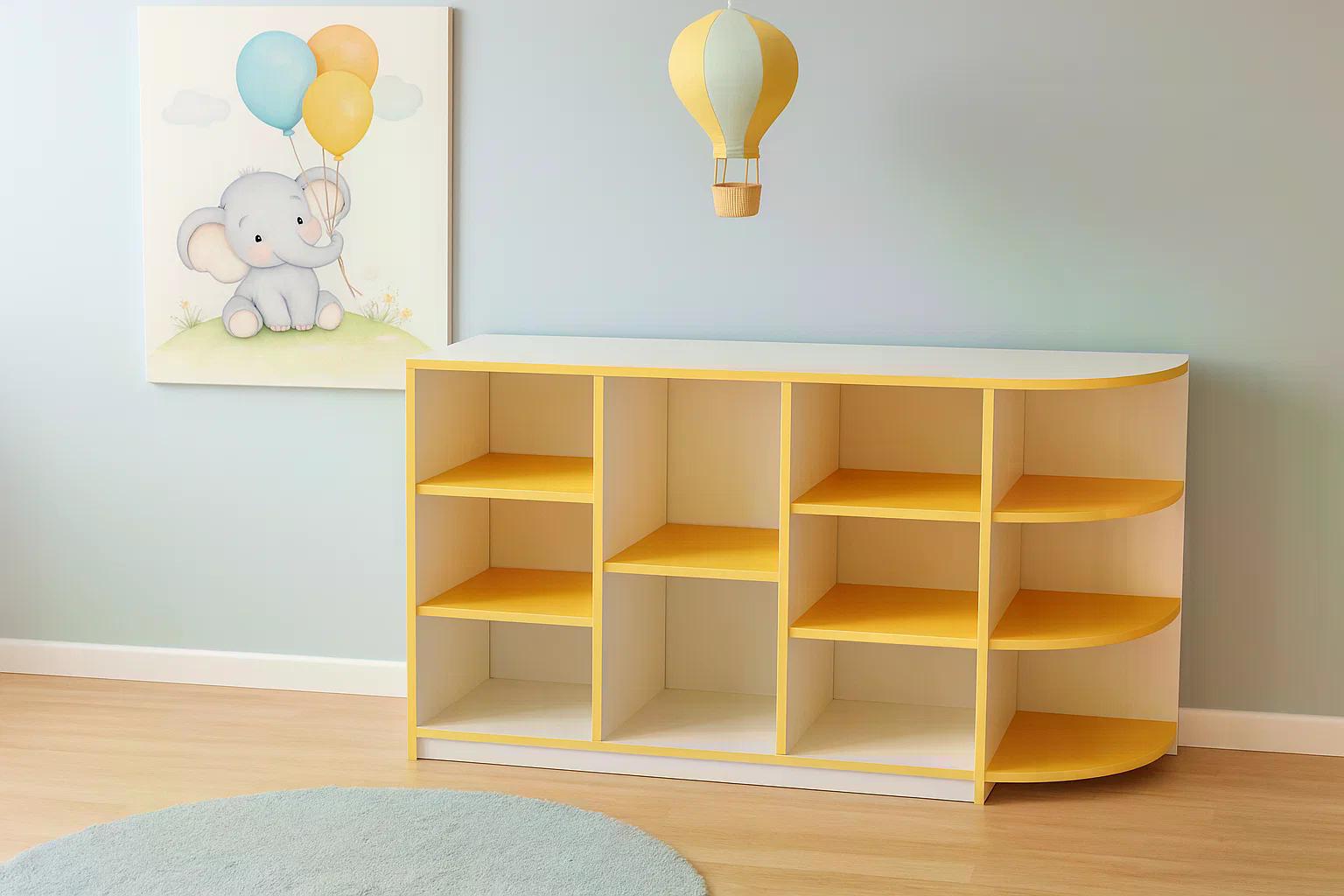 Стелаж для іграшок Муравейка для дитячого садка Білий/Жовтий - фото 2 Стелаж для іграшок Муравейка для дитячого садка Білий/Жовтий - фото 2