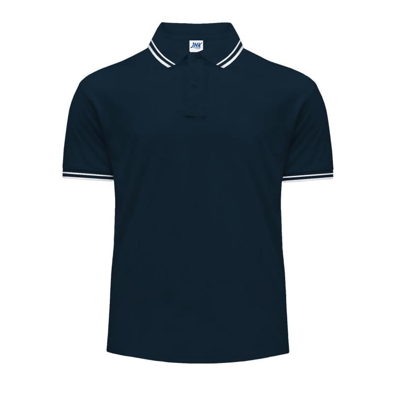 Поло JHK POLO REGULAR MAN CONTRAST 3XL Темно-сине-белый (WH/NY)