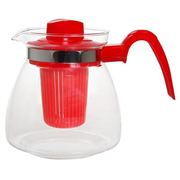 Чайник стеклянный Maja с пластиковым заварником 1,25 л (00241)