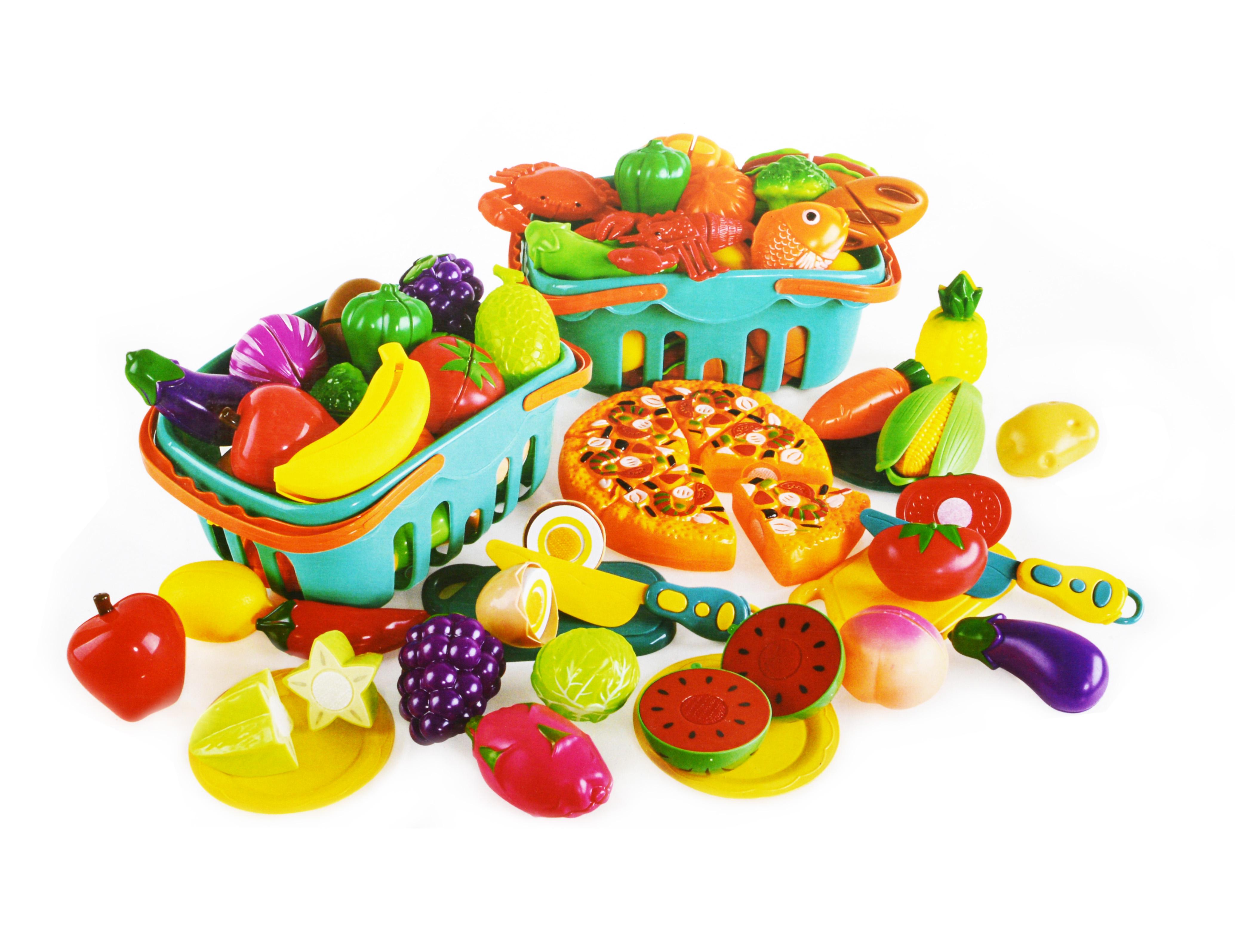 Набор разрезных продуктов на липучке SC100 корзинки дощечки ножи тарелки