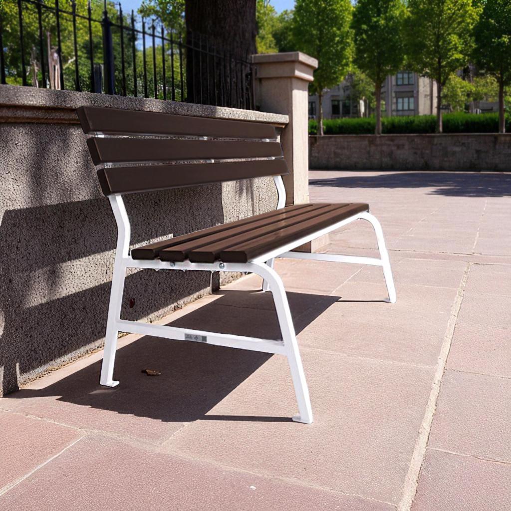 Лавка пластикова ТОБІ ШО для дачі/саду та парку 1504х822х707 мм Коричнево-Білий - фото 3 Лавка пластикова ТОБІ ШО для дачі/саду та парку 1504х822х707 мм Коричнево-Білий - фото 3