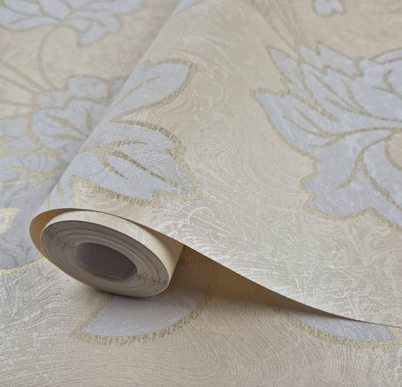 Обои виниловые на флизелине для гостиной/спальни/столовой/прихожей Marburg 21827 0,53х10,05 м Бежево-золотистый ( 2896780523)