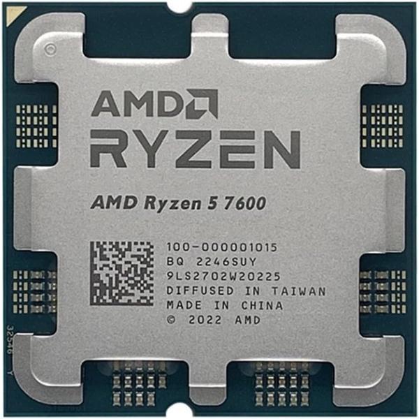 Процессор AMD Ryzen 5 6C/12T 7600 3,8/5,1GHz Boost 38MB 65W AM5 Radeon Graphics TRAY (100-000001015)