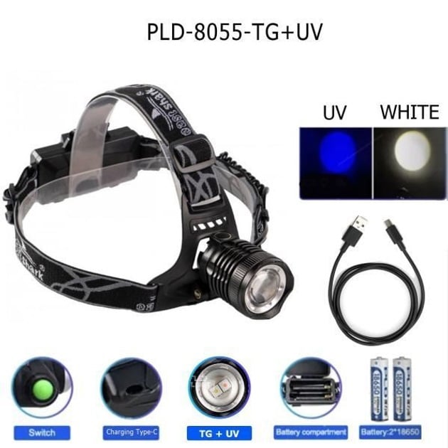 Ліхтар налобний PLD-8055-2PM10-2TG (tf5351) - фото 2