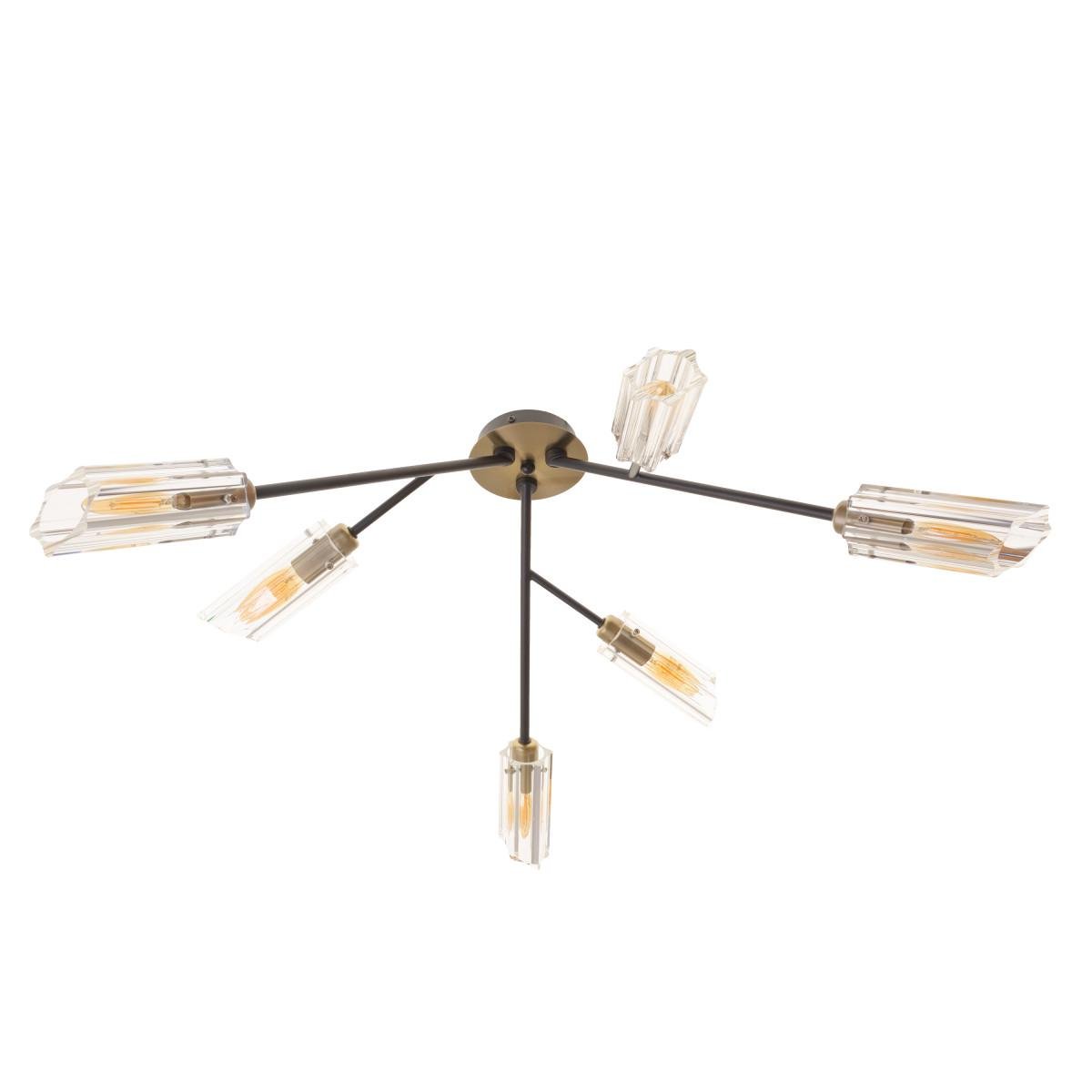 Люстра лофт Brille LK-698S/6 E14 AB+BK Черный/латунь