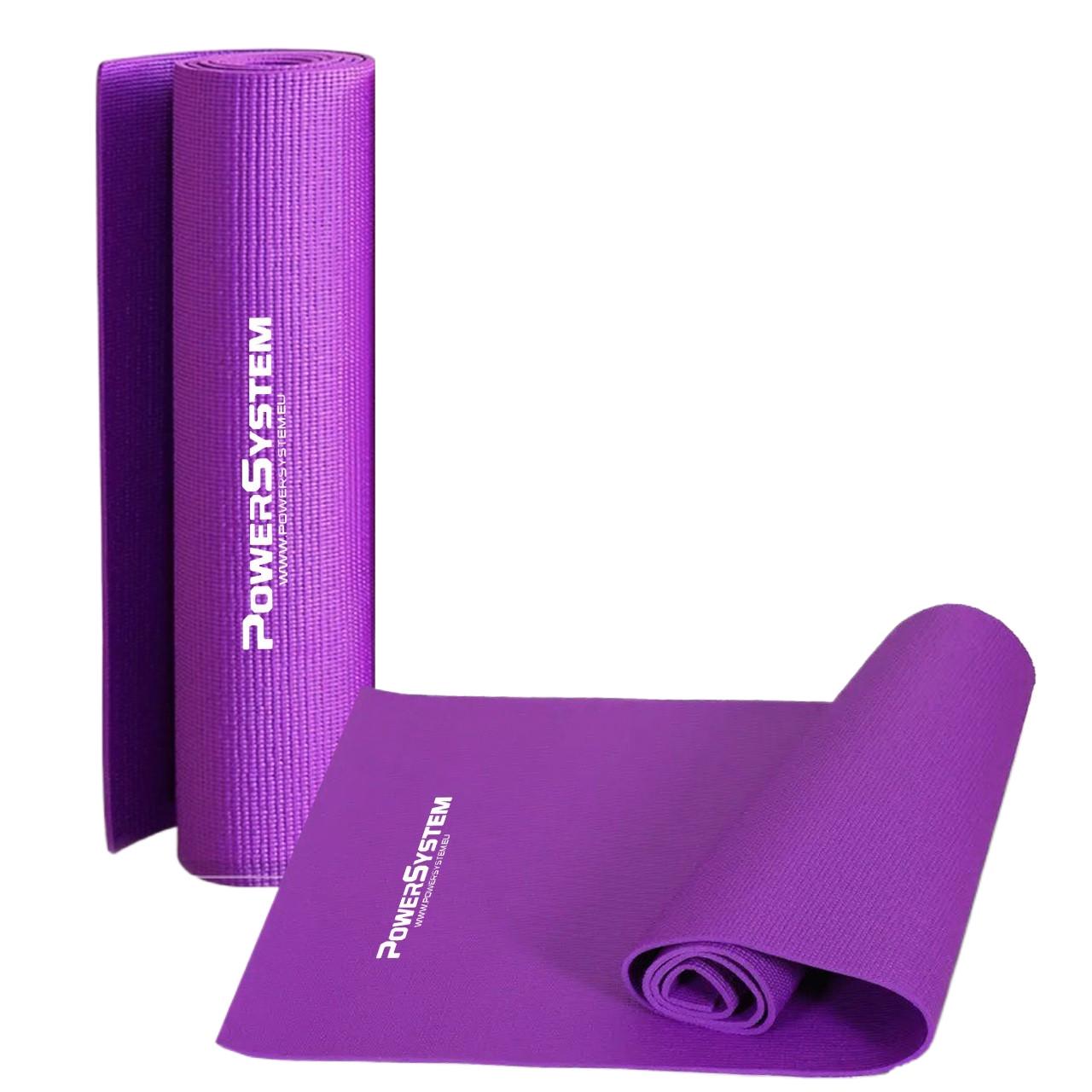 Килимок для йоги та фітнесу Power System PS-4014 PVC Fitness Yoga Mat Purple 173х61х0,6 см (15272633) - фото 3