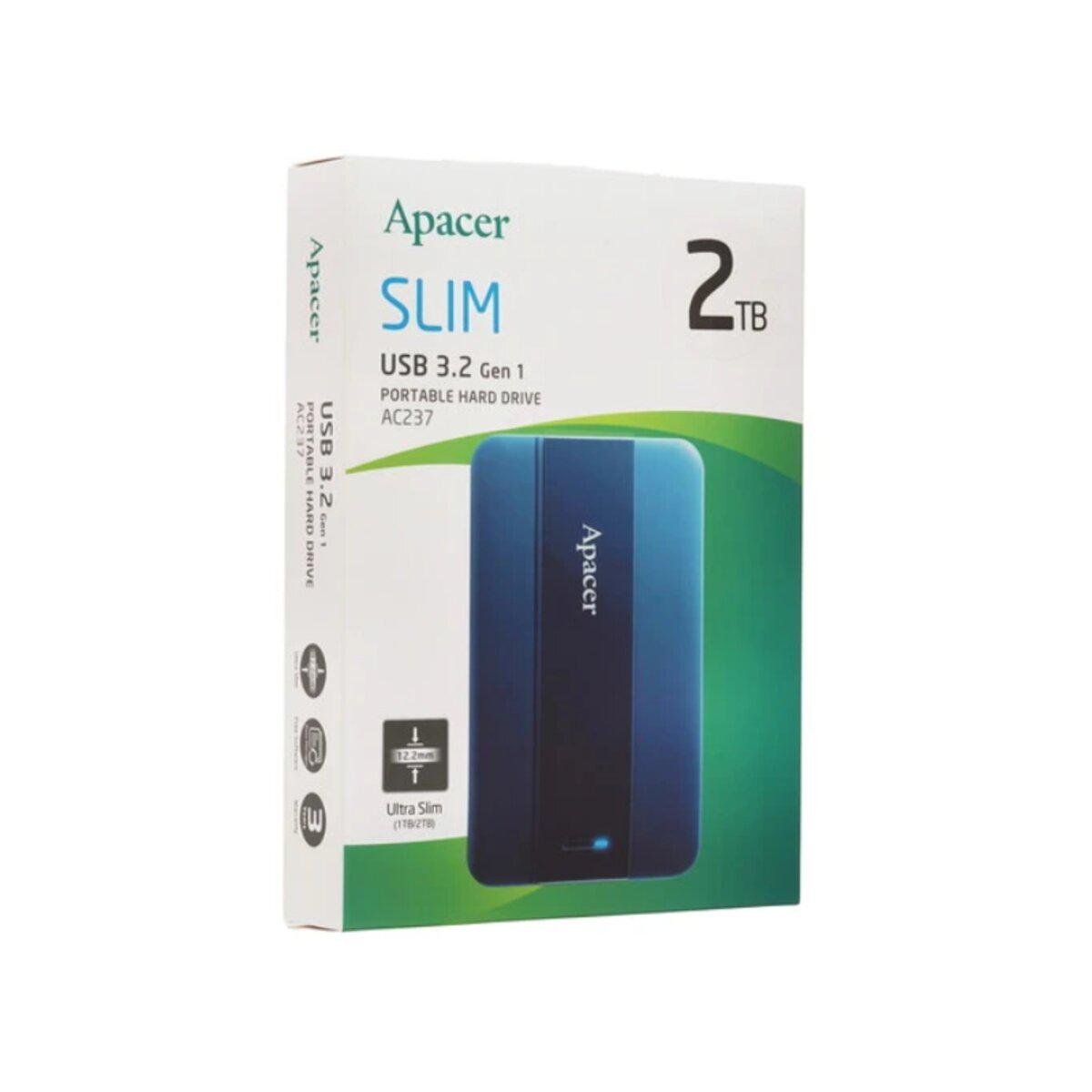 Жесткий диск внешний Apacer AC237 портативный 2,5" 2 Tb USB 3.2 Gen.1 Blue (619919) - фото 3