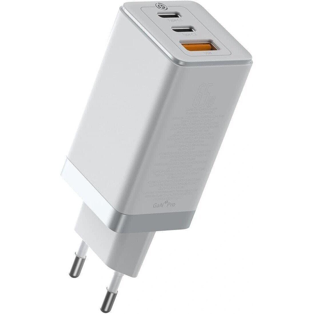 Устройство cетевое зарядное Baseus GaN2 Pro Quick Charger 1 Usb/2Type-C CCGAN2P-B02 65W White