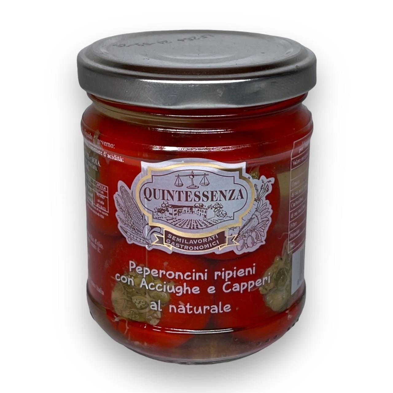 Перец черри Quintessenza Paperoncini ripieni con Acciughe e Capperi 180 г (2561866721)