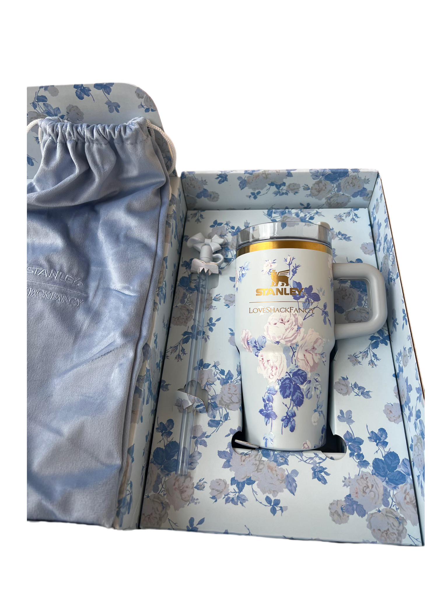 Термокружка Stanley Love Shack Fancy у подарунковій коробці 20 oz 591 мл Синій (28459029)