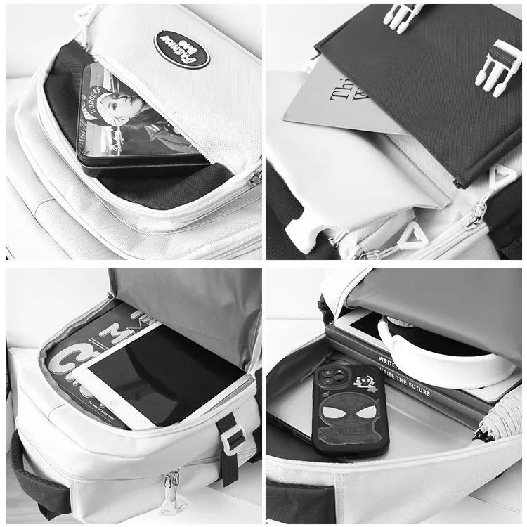 Рюкзак школьный набор 5в1 подростковый для девочки 5-11 класс сумка-шоппер/клатч/пенал Черный (28110748) - фото 7 Рюкзак школьный набор 5в1 подростковый для девочки 5-11 класс сумка-шоппер/клатч/пенал Черный (28110748) - фото 7