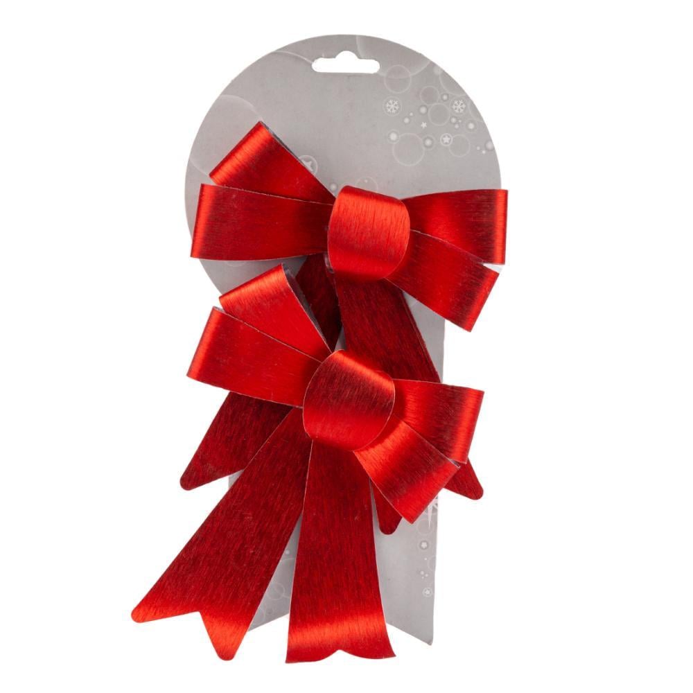 Набор елочных игрушек банты 2 шт. 17 см Красный (6040-053) Набор елочных игрушек банты 2 шт. 17 см Красный (6040-053)