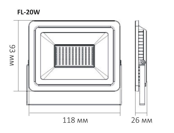 Прожектор світлодіодний FL 20W 5000K IP65 Black - фото 4