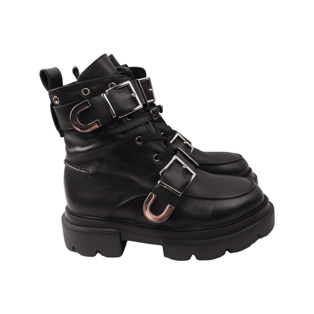 Ботинки женские Aquamarin из кожи р. 39 Черный (2077-22ZHC)