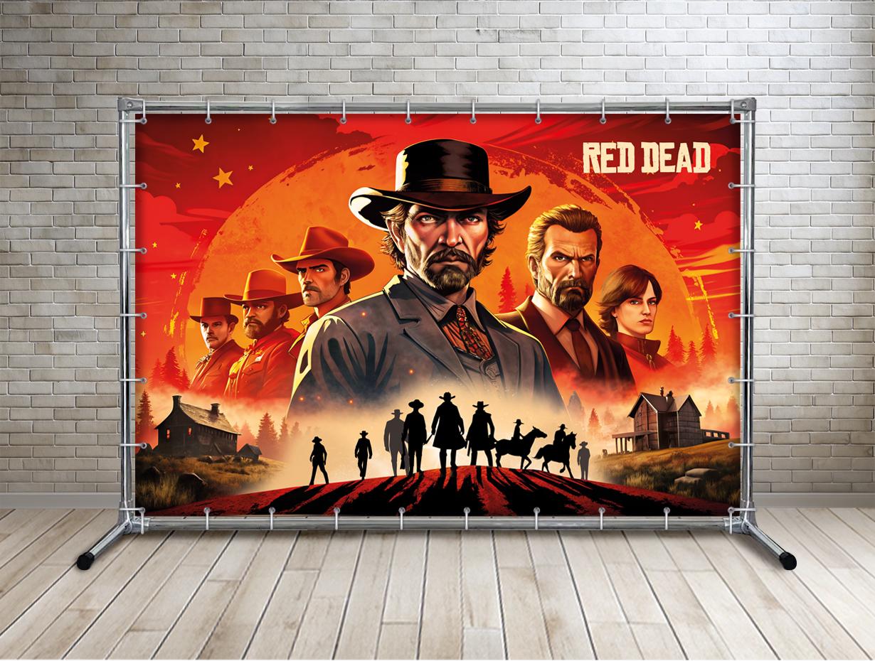 Баннер для фотозоны Игровые Герои 22 Red-Dead 2х3 м (0066) - фото 2