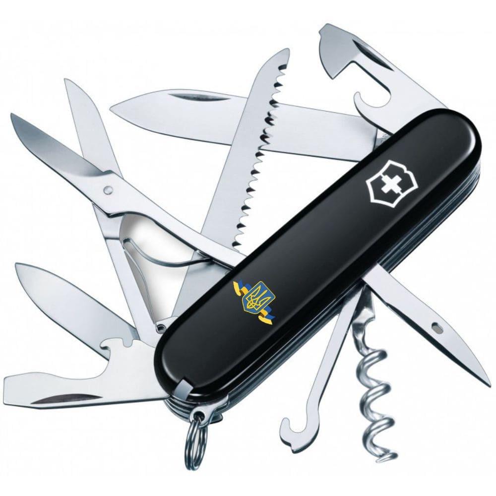Мультитул Victorinox Huntsman Ukraine 1.3713.3 Герб Украины с лентой Черный (58-79-Vx13713.3_T1010u)