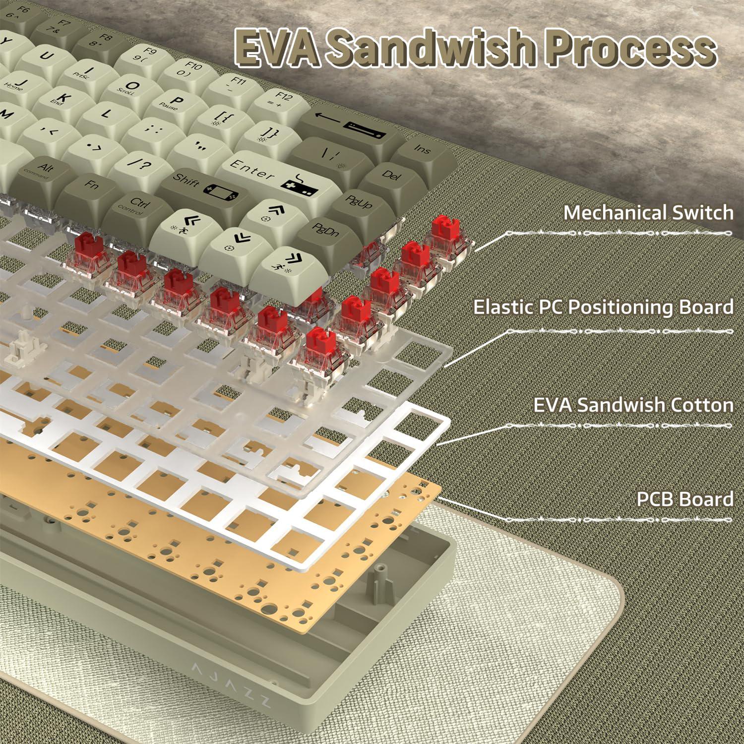 Клавиатура механическая проволока Ajazz AK680 RGB-подсветка красные светящиеся hotswap Grey - фото 8 Клавиатура механическая проволока Ajazz AK680 RGB-подсветка красные светящиеся hotswap Grey - фото 8