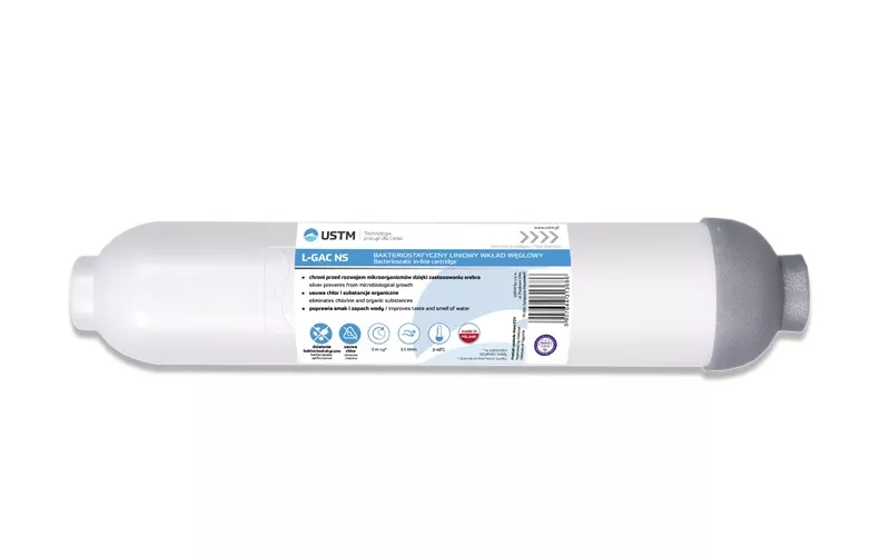 Постфильтр угольный USTM L-GAC-Q-NS для фильтров обратного осмоса (SQ-1045242) - фото 2 Постфильтр угольный USTM L-GAC-Q-NS для фильтров обратного осмоса (SQ-1045242) - фото 2