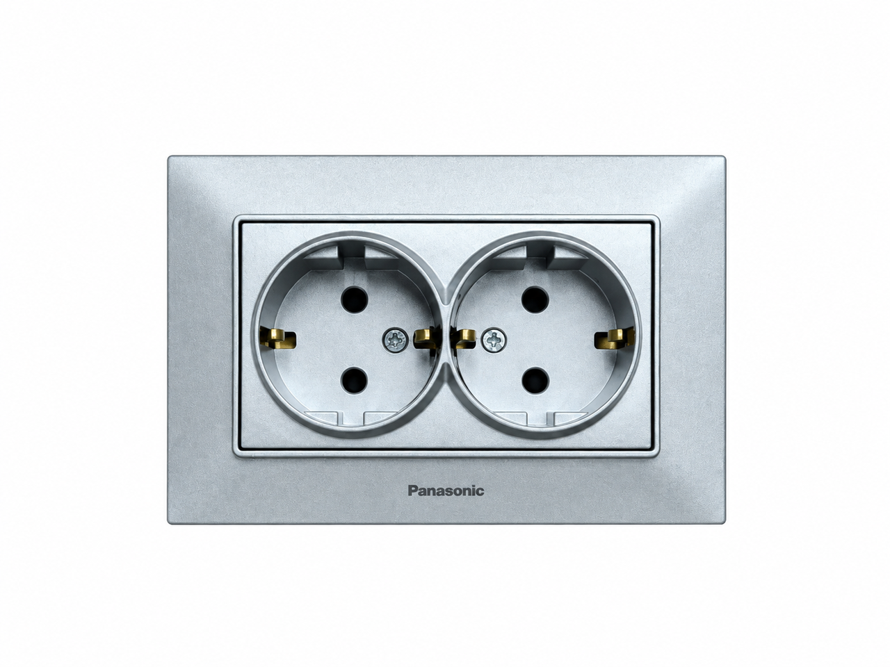 Розетка 2-я с заземлением Panasonic Arkedia Slim Серебряный