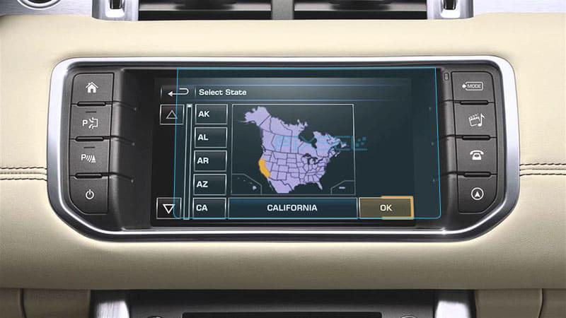 Защитное стекло Pixsel гибридное матовое на монитор Land Rover RANGE ROVER EVOQUE-7,6" 2011-2015
