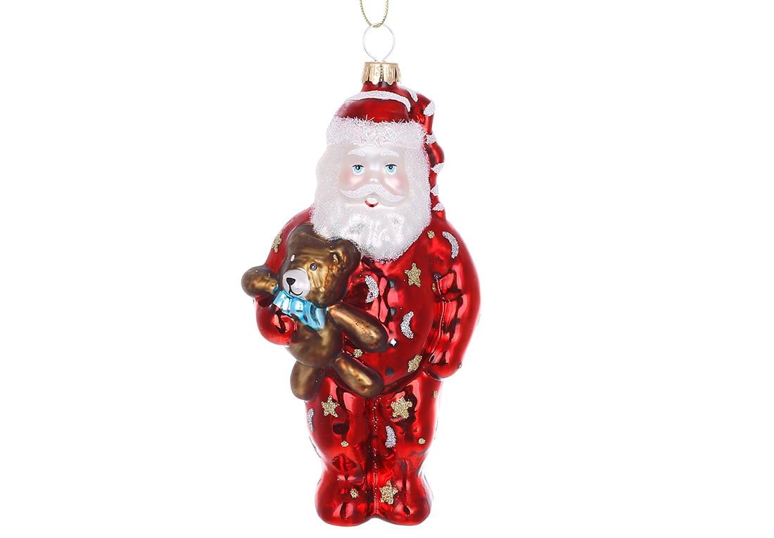 Елочное фигурное украшение BonaDi Санта с мишкой 14,5 см (NY29-351)
