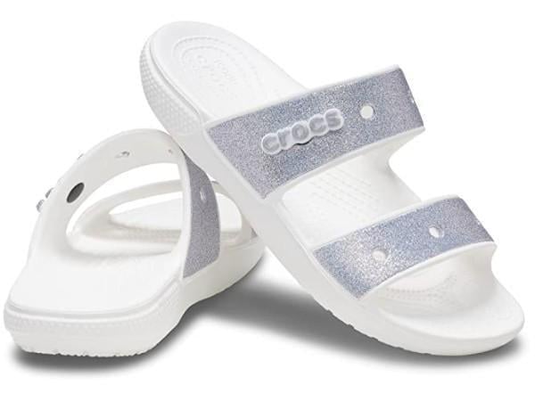 Шльопанці жіночі утеплені Crocs Classic Crocs Glitter Sandal р. 39-40 Білий (14992)