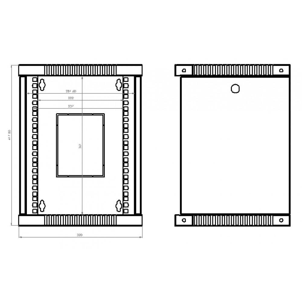 Шкаф 8U 10" 320х300х425 мм (UA-ШТК-8U-BK) - фото 3