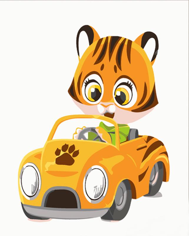 Картина по номерам Strateg Премиум Тигромобиль 30х30 см (ES150)