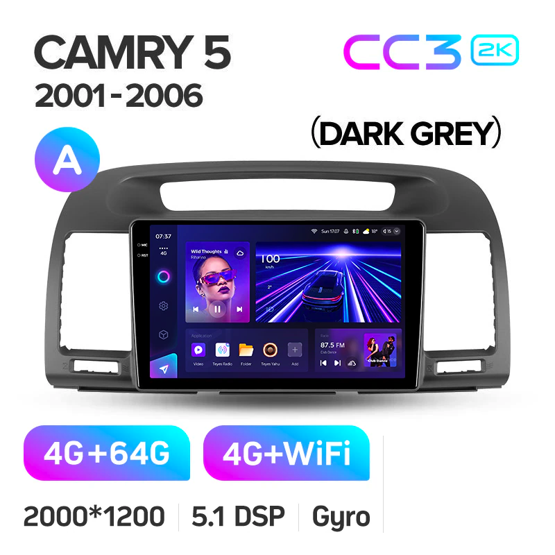 Автомагнитола штатная Teyes CC3 2K для Toyota Camry 5 XV 30 2001-2006 Android 4/64 Гб Wi-Fi/4G вариант А (1932221269) - фото 2