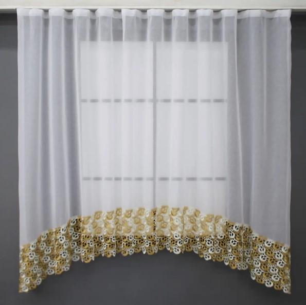 Гардина с аркой лен/макраме 270х170 см Белый (000к 51-194)