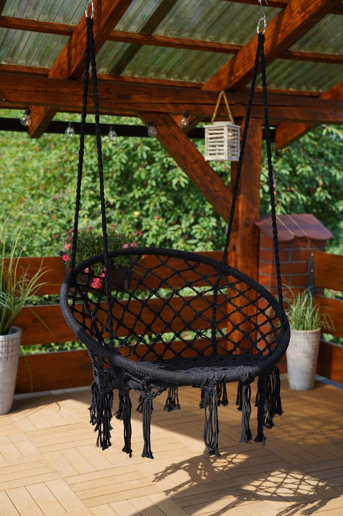 Кресло-гамак подвесное бразильское Bonro B-092 120 кг Черный - фото 15 Кресло-гамак подвесное бразильское Bonro B-092 120 кг Черный - фото 15