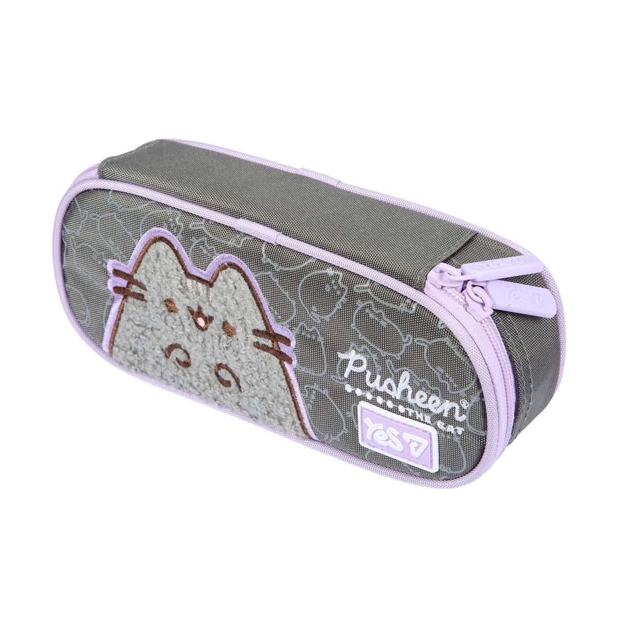 Пенал школьный YES Pusheen Gray 1 отделение Голубой (533763)