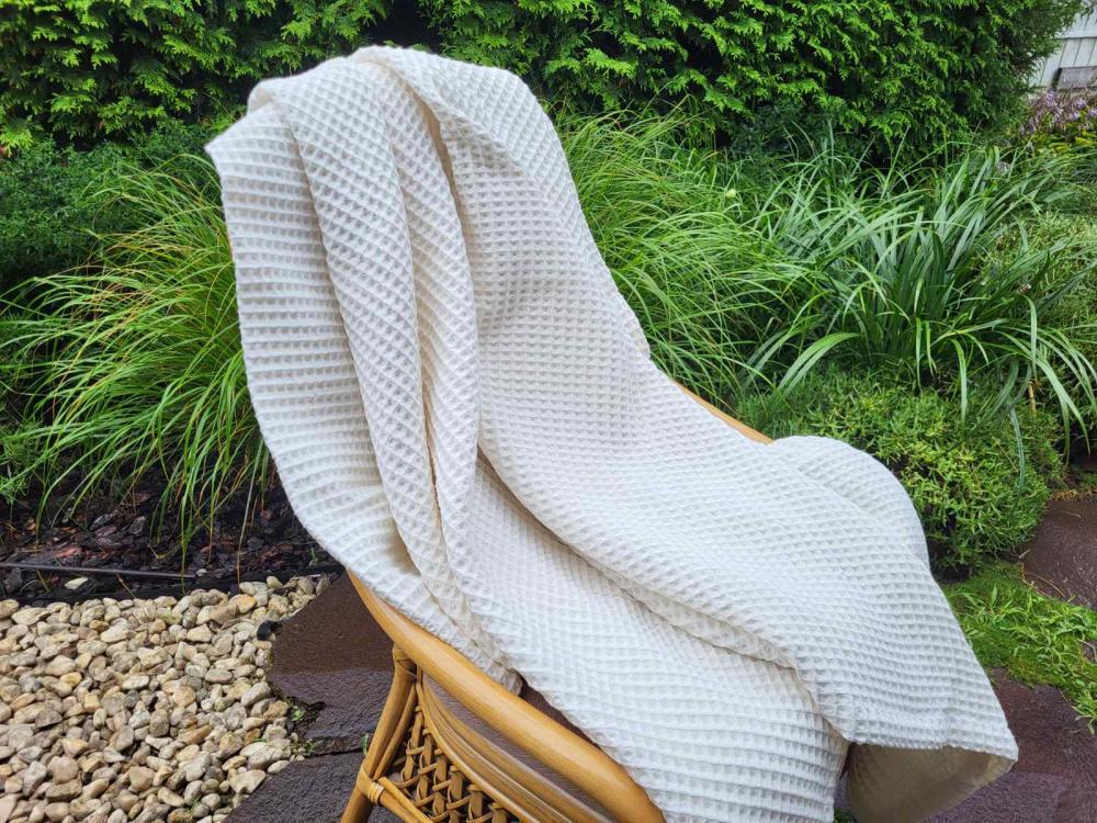 Покрывало Пике Сота 180x220 см Молочный (11140) - фото 3