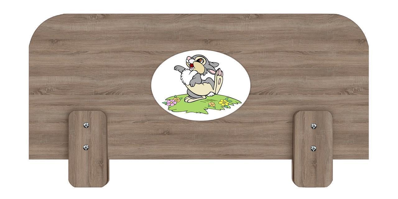 Бортик защитный МАКСИ-МЕбель для кровати №3 Зайчик под толщину боковой царги 26 мм Дуб трюфель (12249)