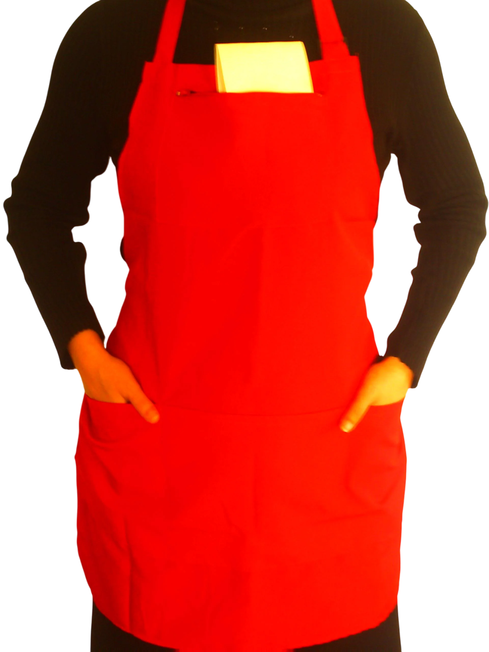 Фартук рабочий Apro габардин с нагрудником и карманами Красный (1044012)