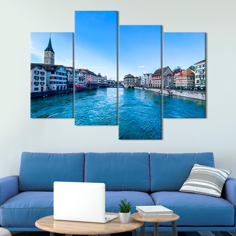 Картина город Красивая архитектура Цюриха 149x106 см (A595-4)