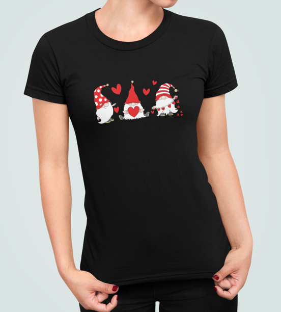 Футболка жіноча новорічна Stedman з принтом Гномики M Чорний (НГ72.1-2)