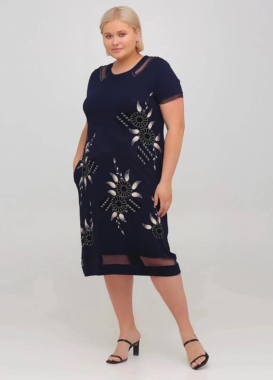 Платье Romeo Life вискоза 4XL Темно-синий (7386-4XL)