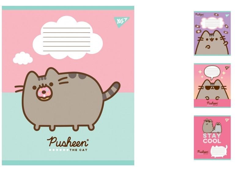 Зошити учнівські у лінійку YES Pusheen 12 арк. 25 шт. в уп. (MTT-150113)