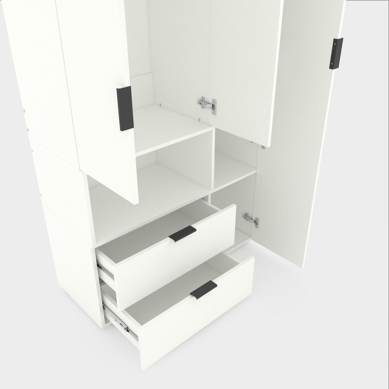 Шкаф Metkas Home A002L ЛДСП 1000x420x2300 мм Белый Снег - фото 3 Шкаф Metkas Home A002L ЛДСП 1000x420x2300 мм Белый Снег - фото 3