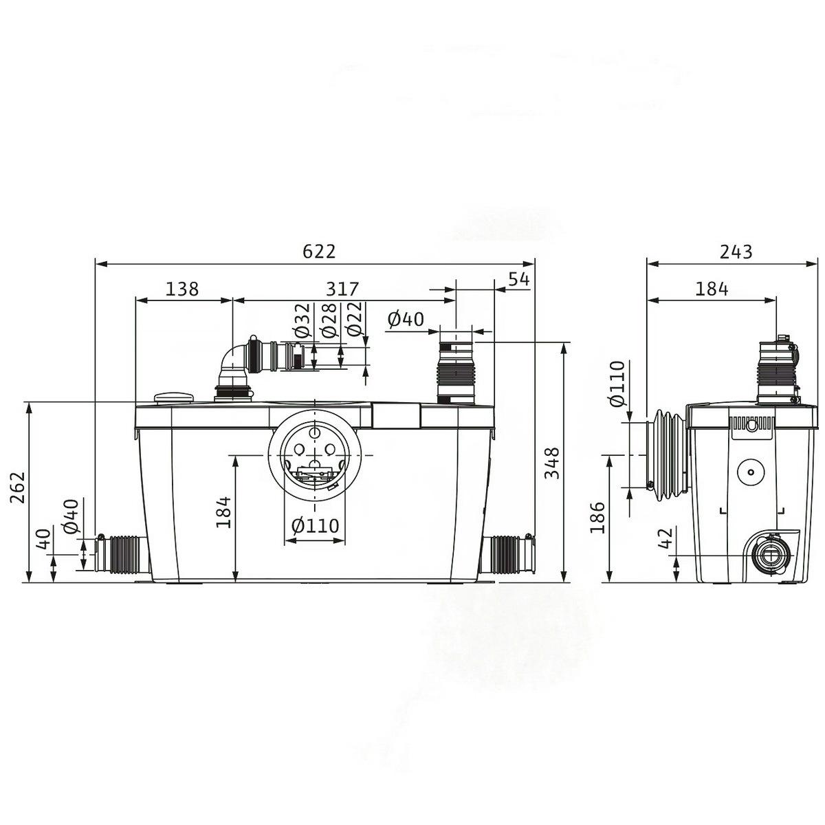 Каналізаційна установка Wilo HiSewlift 3-35 4191677 400 Вт (202204) - фото 2